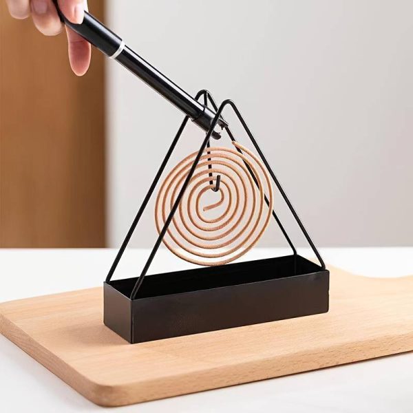 1pc Simple Triangle-shaped Iron Mosquito Coil Holder (Random Color)
