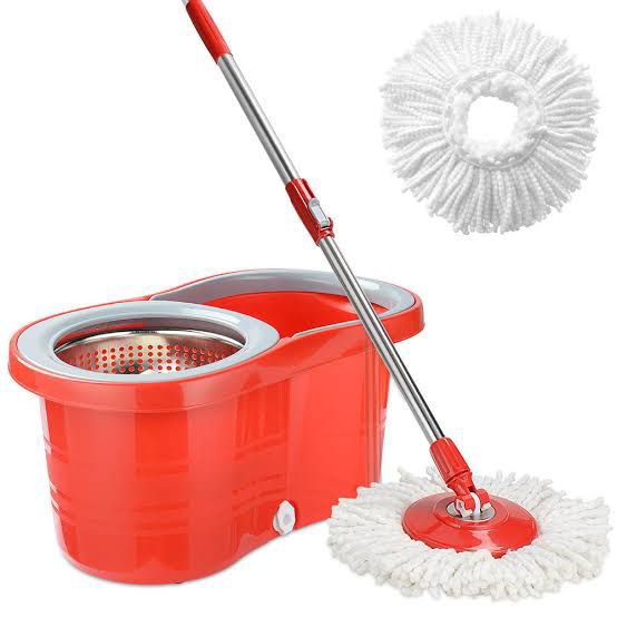 360 Rotating Cleaning Mop Interchangeable Mop Floor Compact Twisted Mop Accessories Household Mop Tool (Big Size)Random Color