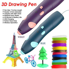 3d Pen For 3d Printing, Drawing Pen, Usb 3d Pen Plus With Safe Filament, Creative Learning For Children Kids As Toys, Diy Arts & Crafts Boy Girls