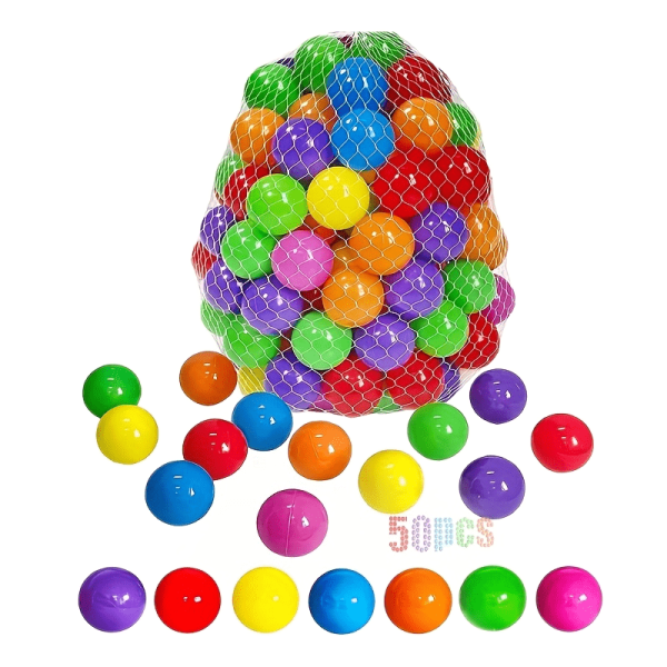 50pcs,soft Plastic Ball Pit Balls – Plastic Toy Balls For Kids – Ideal Baby Toddler Ball Pit, Ball Pit Play Tent, Baby Pool Water Toys, Kiddie Pool, Party Decoration, Photo Booth Props