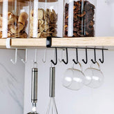 6-hook Under-the-shelf Mug Rack Kitchen Hanging Organizer (Random Color)