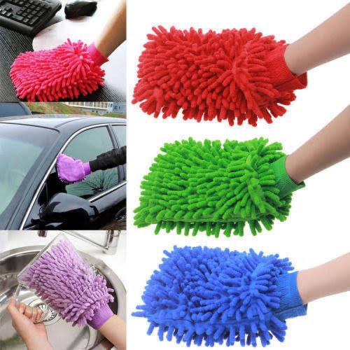 Microfiber Wash Gloves Car Window Washing Home Cleaning Cloth Duster Towel Gloves(Random Color)