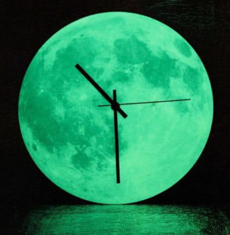 Moon Clock Glowing In Dark