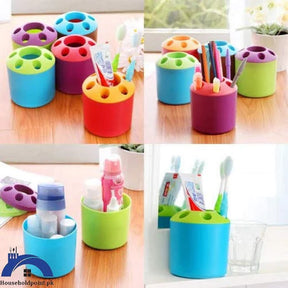 Pen Vase Pencil Holder Makeup Brush Holder Stationery Desk Tidy Container( Random Color )