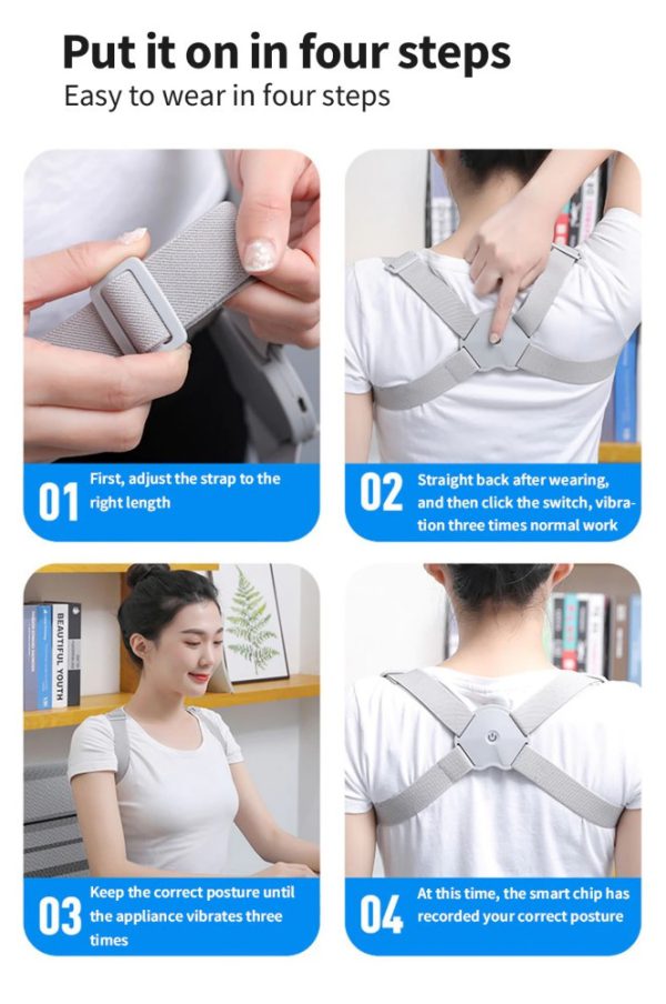 Posture Corrector With Counting Function, Back Brace With Intelligent Sensor Vibration Reminder, Posture Trainer Improve Slouch, Prevent Humpback, Relieve Back Pain For Kids/Women/Men(Random Color)