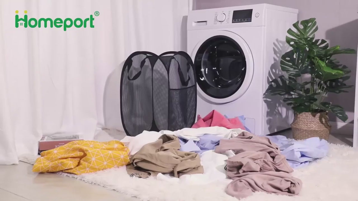 Foldable Laundry Bag Home Cloth Storage Mesh Washing Basket – Random Color